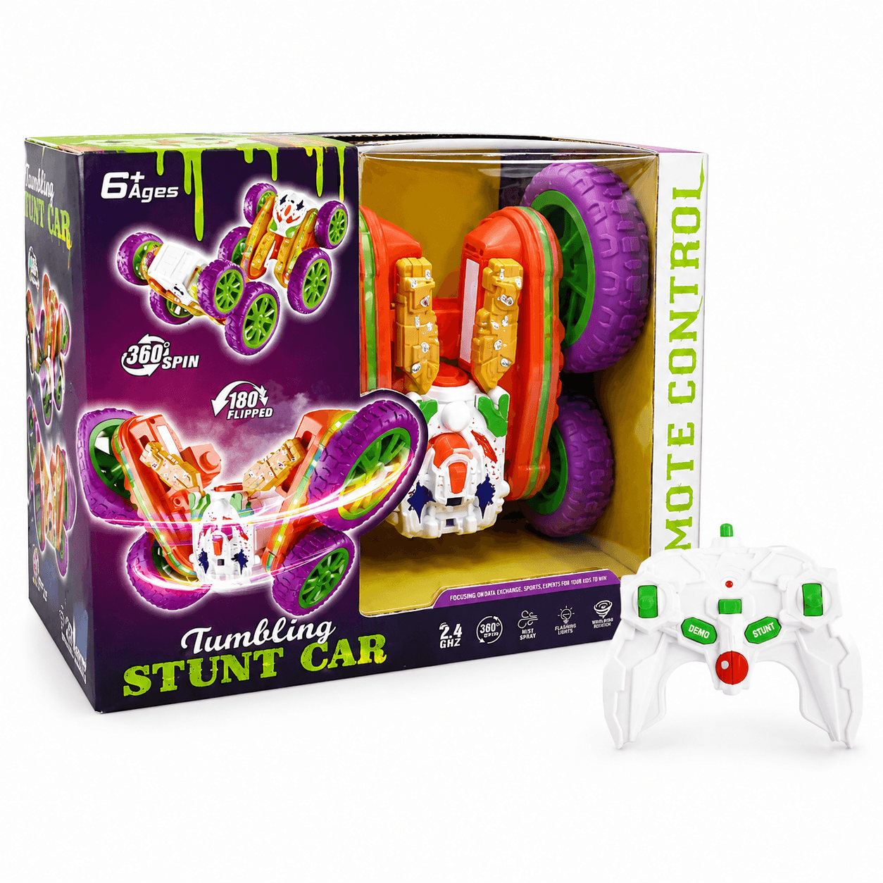 6 Function Remote Control Stunt Car With Light For Kids in Kuwait